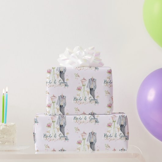 Papier Cadeau Robe de mariée de mariés (Cadeaux de fête)
