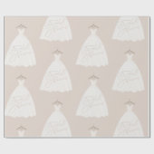 Papier Cadeau Robe de mariée magnifique enterrement de vie de je (Plat)