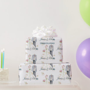Papier Cadeau Robe de mariée personnalisée pour la mariée et le