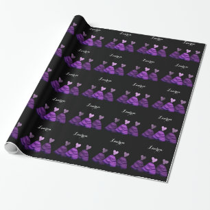 Papier Cadeau Robe de servante d'information PURPLE Nom personna
