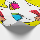 Papier Cadeau Robe Jaune Bonne Fille Shopping