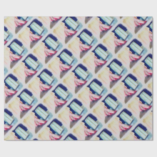 PAPIER CADEAU ROBE JAUNE, CHAUSSURES ROUGES PAPIER EN WRAPPER (Plat)