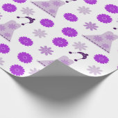 Papier Cadeau robe lilas sur fond blanc (Coin)
