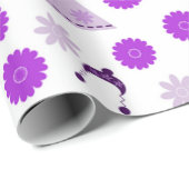 Papier Cadeau robe lilas sur fond blanc (Coin rond)