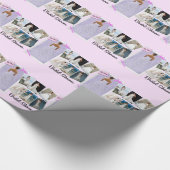 Papier Cadeau Robe mariage Fête des mariées rose et lavande (Coin)