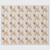 Papier Cadeau Robe molle Roue Terrier mignon Chien Motif Beige (Plat)