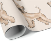Papier Cadeau Robe molle Roue Terrier mignon Chien Motif Beige (Coin rond)