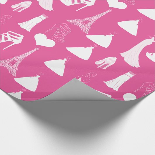 Papier Cadeau Robe nuptiale Chaussure mignonne Tour Eiffel Coeur (Coin)