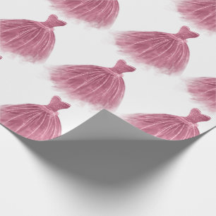 Papier Cadeau Robe Parties scintillant rose Élégant Motif de f