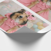 Papier Cadeau Robe rose sheltie (Coin)