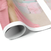 Papier Cadeau Robe rose sheltie (Coin rond)