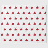 Papier Cadeau Robe rouge blanc fille (Plat)