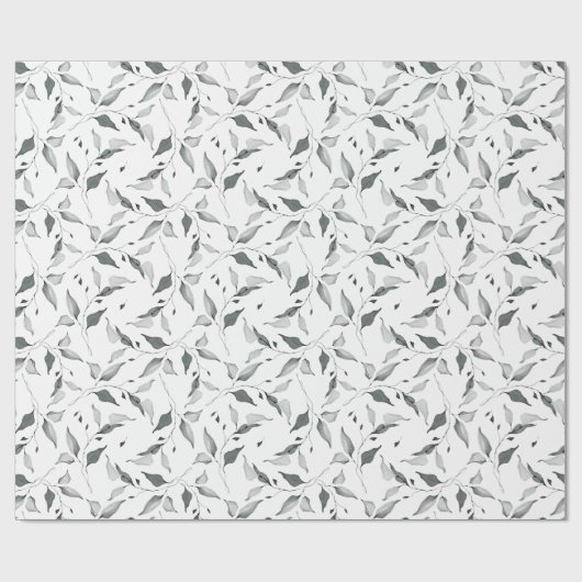 Papier Cadeau Robe rustique Sage Vert Foliage (Plat)