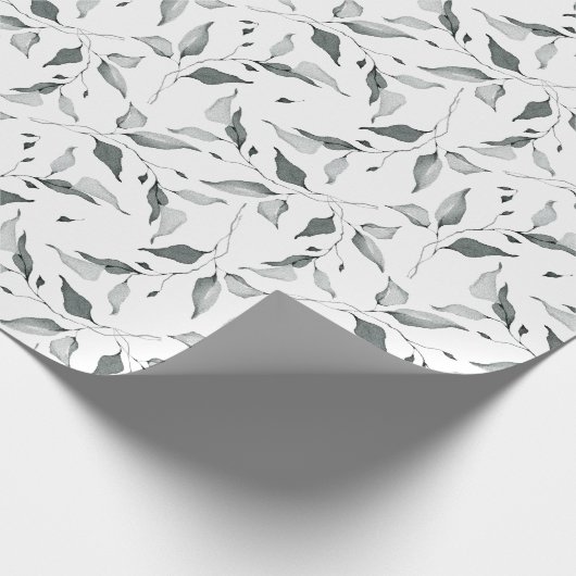 Papier Cadeau Robe rustique Sage Vert Foliage (Coin)