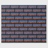 Papier Cadeau Roberto prénom nom graffiti bleu orange (Plat)