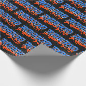 Papier Cadeau Roberto prénom nom graffiti bleu orange (Coin)