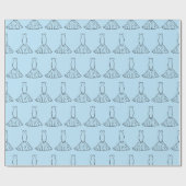 Papier Cadeau Robes de mariée élégants Cadeaux de mariage bleus  (Plat)