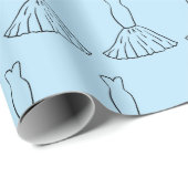 Papier Cadeau Robes de mariée élégants Cadeaux de mariage bleus  (Coin rond)