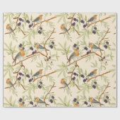 Papier Cadeau Robes sur branches d'oliviers (Plat)