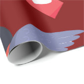 Papier Cadeau Robin Bird Flying with Red Heart Love Letter (Coin rond)