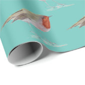 Papier Cadeau Robin Bird Woodland Branches hiver aquarelle Guerr (Coin rond)