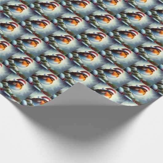 Papier Cadeau Robin de Noël 3 (Coin)