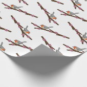 Papier Cadeau Robin sur Sakura (Coin)