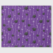 Papier Cadeau Robinet de graduation pourpre et ruban (Plat)
