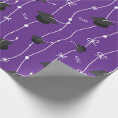 Papier Cadeau Robinet de graduation pourpre et ruban (Coin)