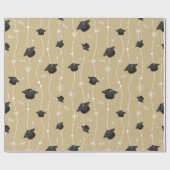 Papier Cadeau Robinets de graduation en or et ruban (Plat)