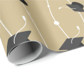 Papier Cadeau Robinets de graduation en or et ruban (Coin rond)