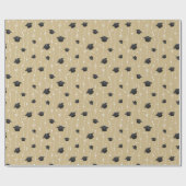 Papier Cadeau Robinets de graduation en or et ruban (Plat)