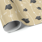 Papier Cadeau Robinets de graduation en or et ruban (Coin rond)