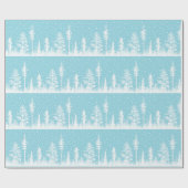 Papier Cadeau Robins Bleu Oeuf Neige Blanche Hiver Forêt foresti (Plat)
