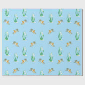 Papier Cadeau Robins rouges et snowdrops (Plat)