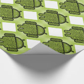 Papier Cadeau Robot androïde vert mignon (Coin)
