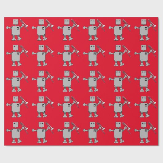 Papier Cadeau Robot de combat (Plat)