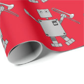 Papier Cadeau Robot de combat (Coin rond)