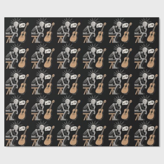 Papier Cadeau Robot de musique confus (Plat)