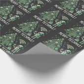 Papier Cadeau Robot IA avec arbre de Noël Tech - Joyeux Techmas (Coin)