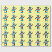 Papier Cadeau Robot mignon (Plat)