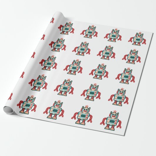 Papier Cadeau robot Noël (Déroulé)