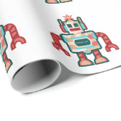 Papier Cadeau robot Noël (Coin rond)