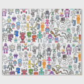 Papier Cadeau Robot Robotics World Wrapper Paper (Plat)