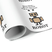Papier Cadeau Robot Robotique Technologie Drôle (Coin rond)