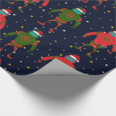 Papier Cadeau Robot rouge et vert Santa de Noël grand dans (Coin)