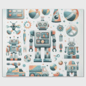 Papier Cadeau Robots (Plat)