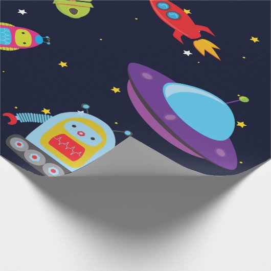 Papier Cadeau Robots en papier d'emballage d'espace (Coin)