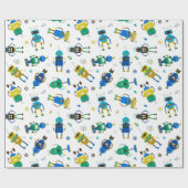 Papier Cadeau Robots heureux (Plat)