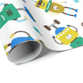 Papier Cadeau Robots heureux (Coin rond)